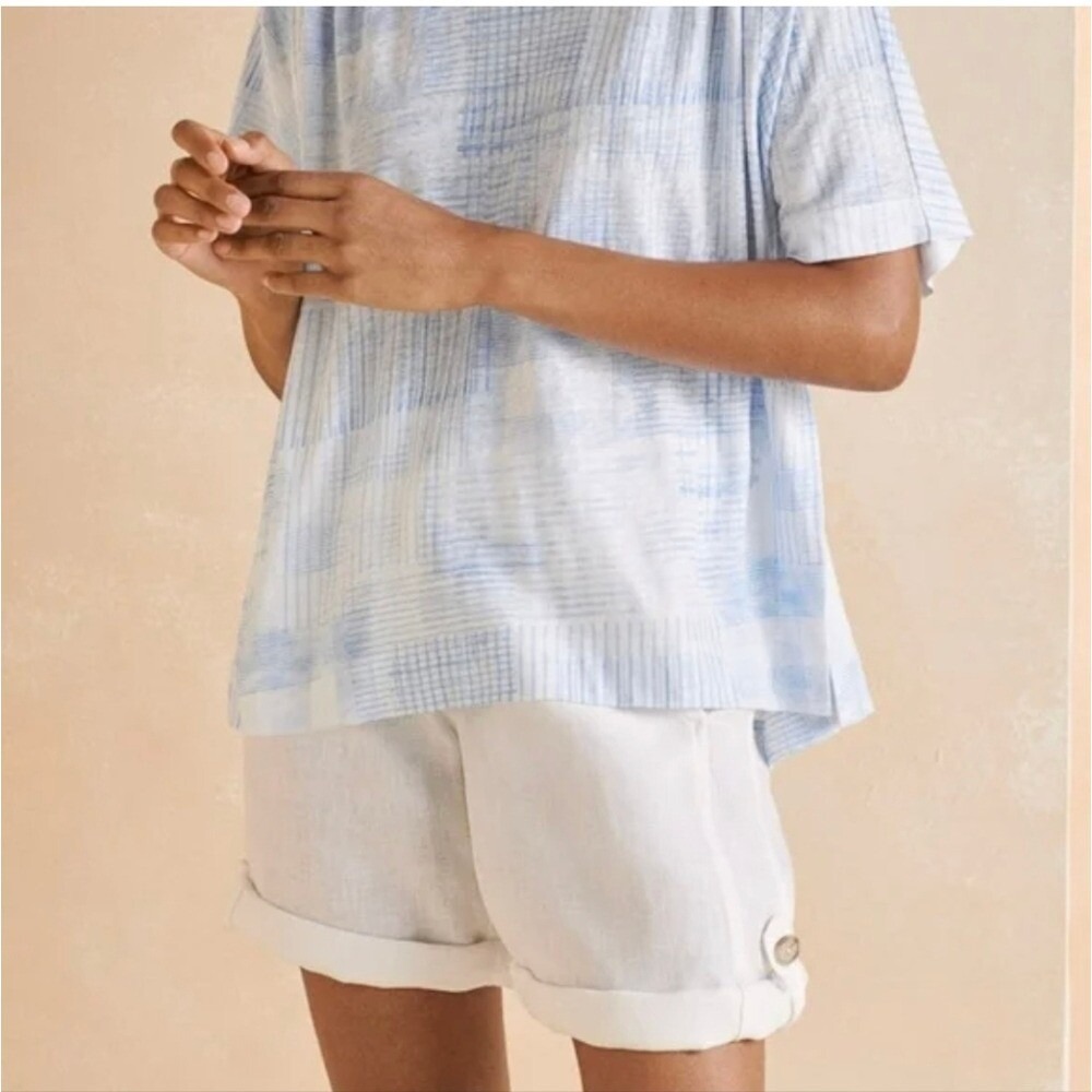 Poetry Women's 100% Linen Roll Up White Shorts Size Women's 8 NWT